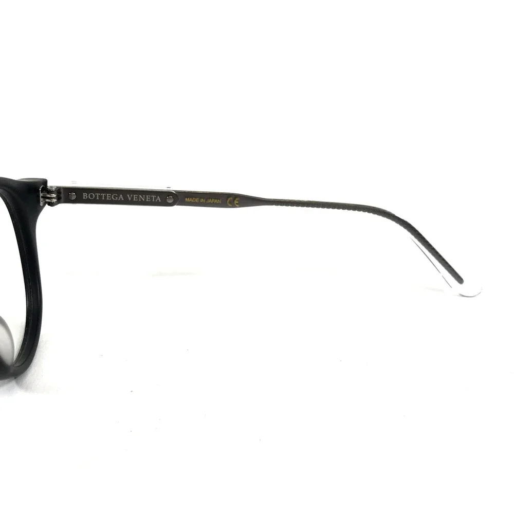 Bottega Veneta Eyeglasses Frames BV0023O 001 Black Gray Round Full Rim 46-23-140